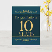 Mitarbeiter 10 Jahre Jubiläum Stilvolles formales  Karte (Gelbe Blume)