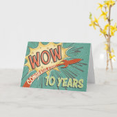 Mitarbeiter 10 Jahre Vintages Comic Buch Stil Karte (Gelbe Blume)