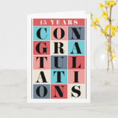 Mitarbeiter 15-jähriges Jubiläum Glückwunsch Grid Karte (Gelbe Blume)