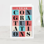 Mitarbeiter 1. Jahrestag Herzlichen Glückwunsch Gr Karte (Vorderseite)