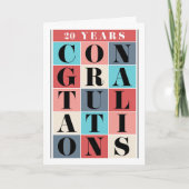 Mitarbeiter 20 Jahre Jubiläum Herzlichen Glückwuns Karte (Vorderseite)