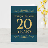 Mitarbeiter 20 Jahre Jubiläum Stilvolles formales  Karte (Gelbe Blume)