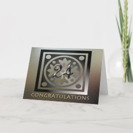 Mitarbeiter 24 Jahre Jubiläum Elegant Golden Karte