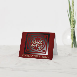 Mitarbeiter 26 Jahre Jubiläum Elegant Golden Red Karte