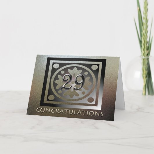 Mitarbeiter 29 Jahre Jubiläum Elegant Golden Karte (Vorderseite)