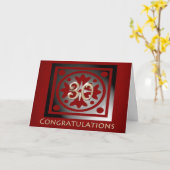 Mitarbeiter 30 Jahre Jubiläum Elegant Golden Red Karte (Gelbe Blume)