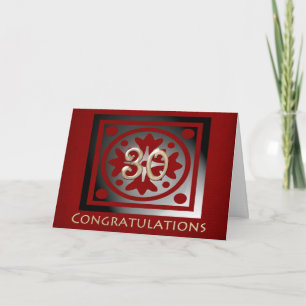 Mitarbeiter 30 Jahre Jubiläum Elegant Golden Red Karte