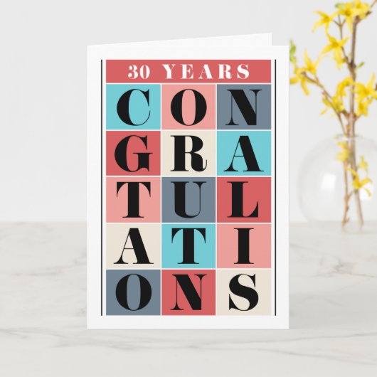 Mitarbeiter 30 Jahre Jubiläum Glückwunschkarte Karte (Gelbe Blume)