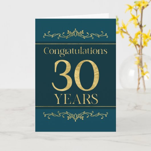 Mitarbeiter 30 Jahre Jubiläum Stilvolles formales Karte (Gelbe Blume)