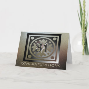 Mitarbeiter 31. Jubiläum Elegant Golden Karte