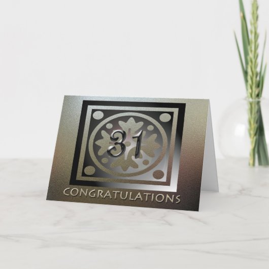 Mitarbeiter 31. Jubiläum Elegant Golden Karte (Vorderseite)