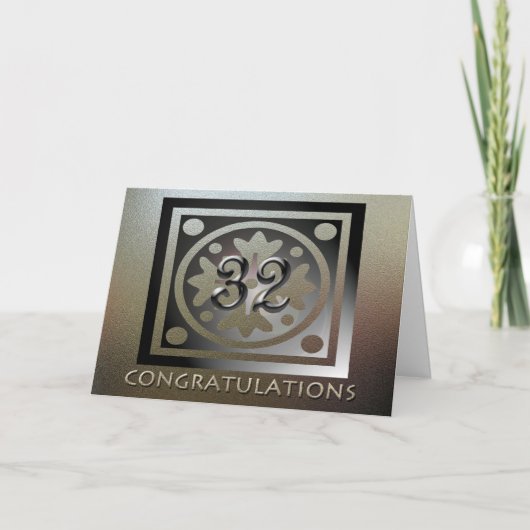 Mitarbeiter 32 Jubiläum Elegant Golden Karte (Vorderseite)