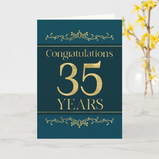 Mitarbeiter 35 Jahre Jubiläum Stilvolles formales Karte (Gelbe Blume)