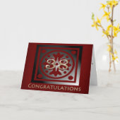 Mitarbeiter 38 Jahre Jubiläum Elegant Golden Red Karte (Gelbe Blume)