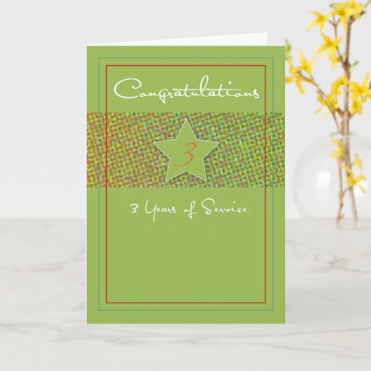 Mitarbeiter 3 Jahre Jubiläum, Star Karte (Gelbe Blume)