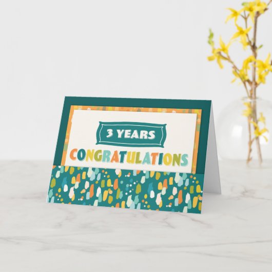 Mitarbeiter 3. Jahrestag Herzlichen Glückwunsch Karte (Gelbe Blume)