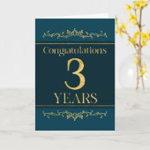 Mitarbeiter 3. Jubiläum Stilvolles formales Elegan Karte (Gelbe Blume)