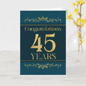 Mitarbeiter 45 Jahre Jubiläum Stilvolles formales Karte (Gelbe Blume)