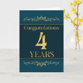 Mitarbeiter 4 Jahre Jubiläum Stilvolles formales E Karte (Gelbe Blume)