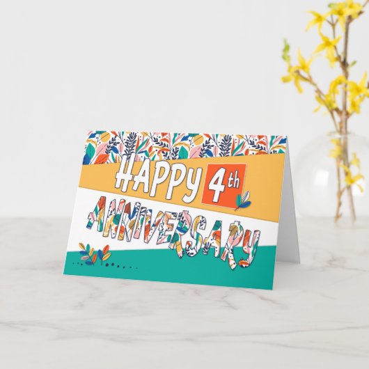 Mitarbeiter 4-jähriges Bright Colors Pattern Karte (Gelbe Blume)