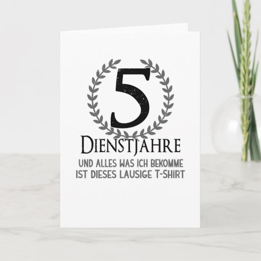 Mitarbeiter 5 Jahre Firmenfeier Karte (Vorderseite)
