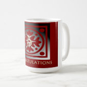 Mitarbeiter 5 Jahre Jubiläum Elegant Golden Red Kaffeetasse (VorderseiteRechts)