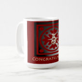 Mitarbeiter 5 Jahre Jubiläum Elegant Golden Red Kaffeetasse (Vorderseite Links)