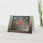 Mitarbeiter 5 Jahre Jubiläum Elegant Golden Red Karte (Vorderseite)