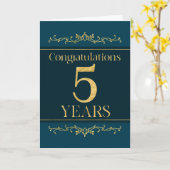 Mitarbeiter 5 Jahre Jubiläum Stilvolles formales E Karte (Gelbe Blume)