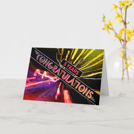 Mitarbeiter 5 Jahre Spaß gratulieren Karte (Gelbe Blume)