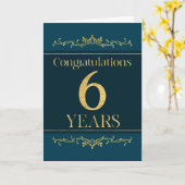 Mitarbeiter 6 Jahre Jubiläum Stilvolles formales E Karte (Gelbe Blume)