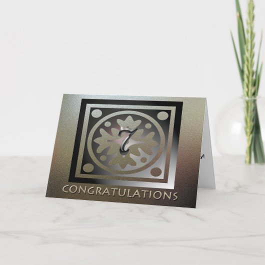 Mitarbeiter 7 Jahre Jubiläum Elegant Golden Karte (Vorderseite)