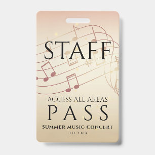 Mitarbeiter All Access Pass Musikfestival Ausweis