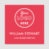 Mitarbeiter am Red Beruflich Logo Square Namensschild (Vorderseite)