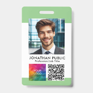 Mitarbeiter-Ausweis QR-Code Geschäft-Logo Namenssc Ausweis