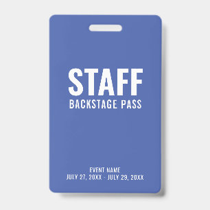 Mitarbeiter Backstage-Pass Blau ID-Ausweis Ausweis