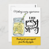 Mitarbeiter bedanken sich bei freiwilligen Kunden Postkarte (Vorne/Hinten)