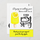 Mitarbeiter bedanken sich für das Geschenk echten  Postkarte (Vorne/Hinten)