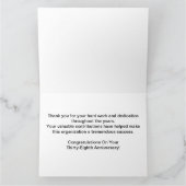 Mitarbeiter BIG 38 Jahre Jubiläum Elegant Golden Karte (Innenseite)