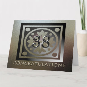 Mitarbeiter BIG 38 Jahre Jubiläum Elegant Golden Karte