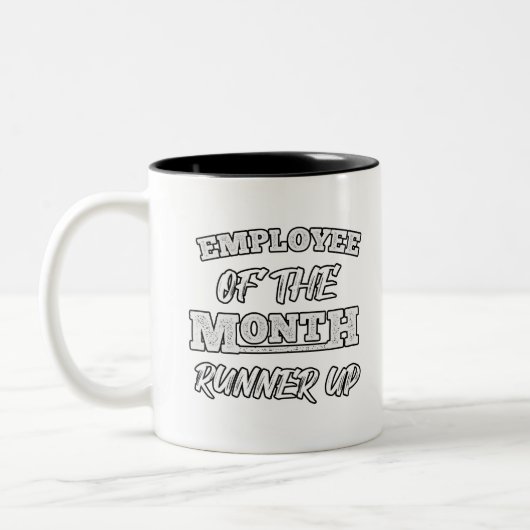 Mitarbeiter bis zum Monatslauf Zweifarbige Tasse (Links)