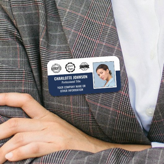 Mitarbeiter Business Accreditation ID Foto Navy Bl Namensschild