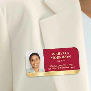 Mitarbeiter Business ID Mitarbeiter Foto Red Gold Namensschild