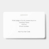Mitarbeiter-Chalkboard Look-ID-Abzeichen mit Barco Ausweis (Rückseite)