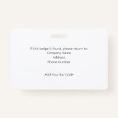 Mitarbeiter-Chalkboard Look-ID-Abzeichen mit Barco Ausweis (Rückseite)