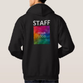 Mitarbeiter Crew Mens Black Hooded Sweatshirt (Rückseite)