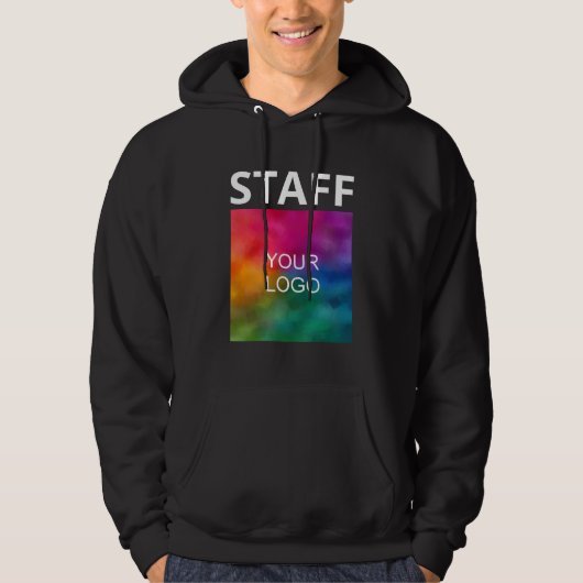 Mitarbeiter Crew Mens Black Hooded Sweatshirt (Vorderseite)