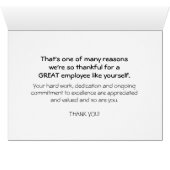 Mitarbeiter dank, ein guter Mitarbeiter ist schwer (Innenansicht Horizontal (Unten))