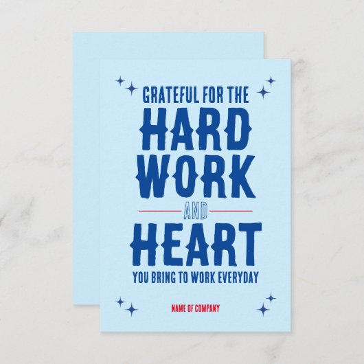 Mitarbeiter Dankeschön-Karte Dankeskarte (Vorne/Hinten)