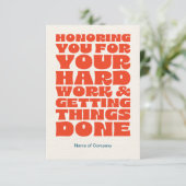 Mitarbeiter Dankeschön-Karte Dankeskarte (Stehend Vorderseite)